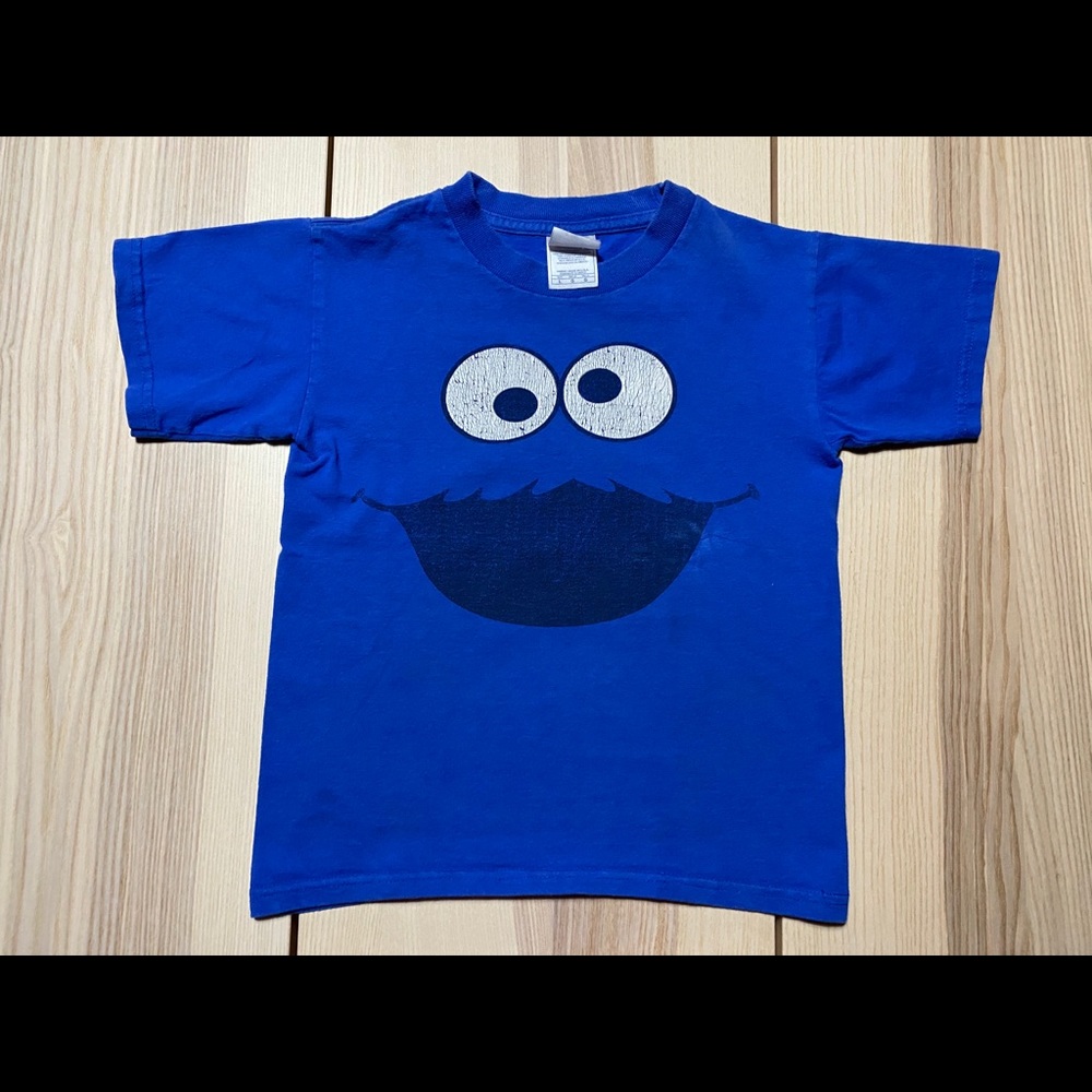 Vtg ‘90s Sesame Street Cookie Monster Shirt Kids L